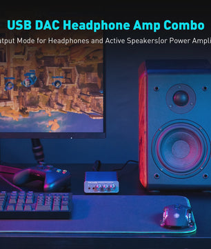 Fosi Audio K5 PRO Mini Gaming DAC & Hoofdtelefoonversterker met Microfoon