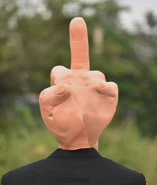 Grappig Middenvinger Masker - Latex Hoofddeksel voor Feestjes, Halloween & Pranks