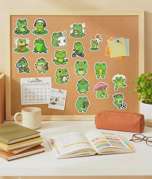 Leuke Kikker Stickers Set - 50-100 Stuks Cartoon Decoratie Decals voor Studenten, Laptops & Notebooks