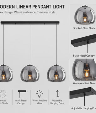 Moderne Glazen Hanglamp - Stijlvol Design voor Woonkamer, Eetkamer & Keuken