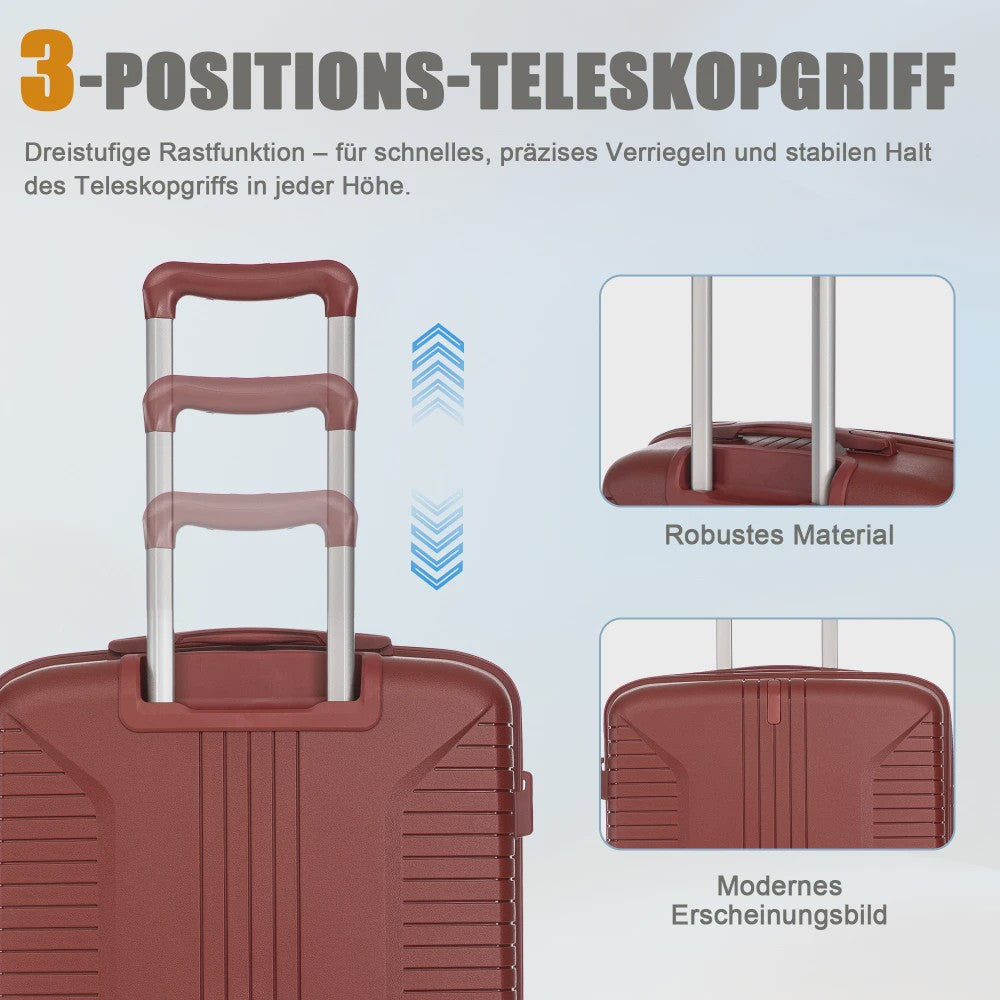 Reis Koffer Set 3-delig: 20, 24, 28 Inch Trolley met Wielen en Cijferslot