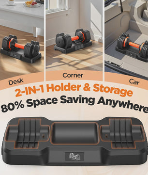Verstelbare Dumbbell Set (2x 25LB) - Snel Wisselen voor Thuisgym