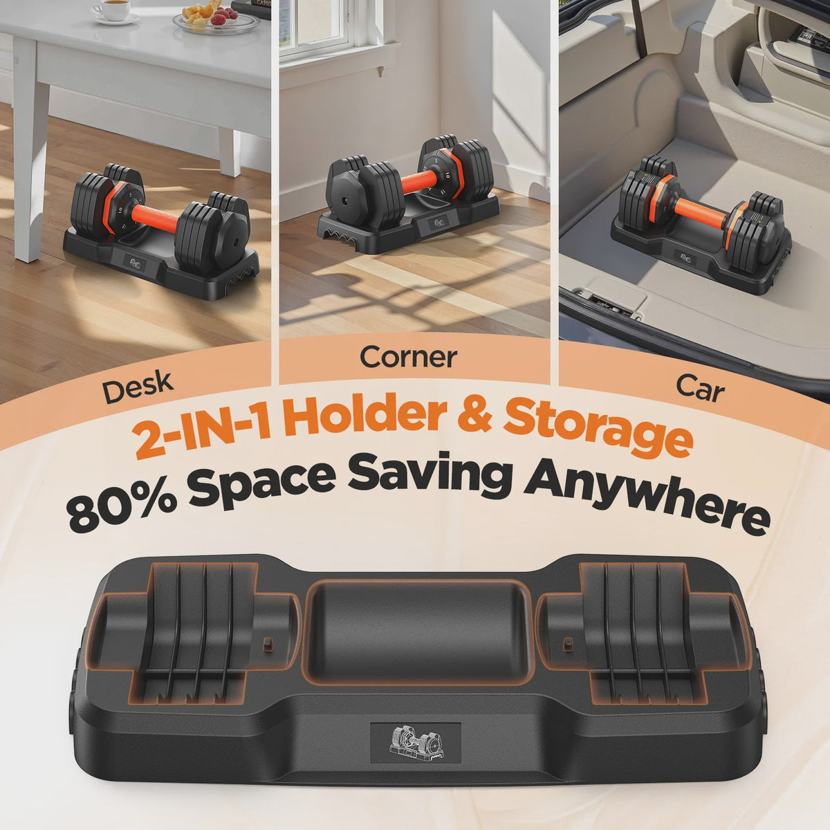 Verstelbare Dumbbell Set (2x 25LB) - Snel Wisselen voor Thuisgym