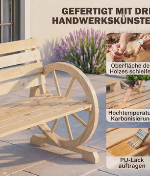 Houten Tuinbank 2-Persoons met Karwiel Design - Stevig en Duurzaam tot 240 kg