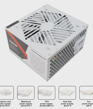 T.F.Skywindintl 750W ATX Gaming Voeding - Wit, Non-Modular, 85% Efficiëntie