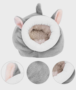 Warm Hamsterhuisje & Cavia Nestje - Zacht Pluche Bedje voor Kleine Huisdieren