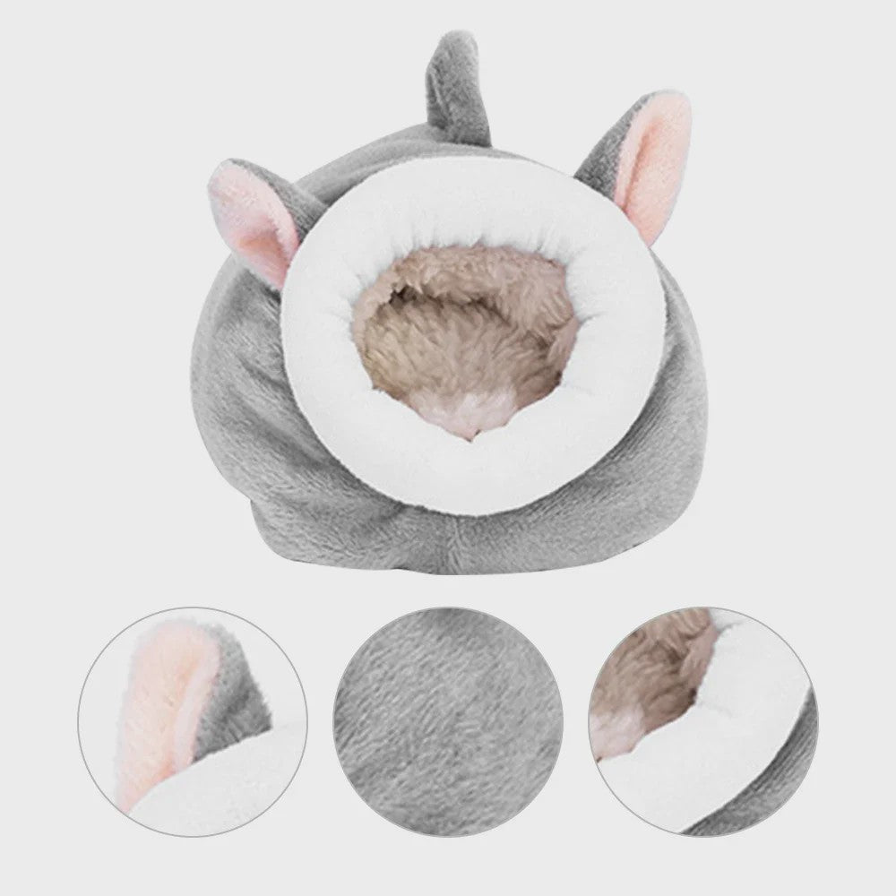 Warm Hamsterhuisje & Cavia Nestje - Zacht Pluche Bedje voor Kleine Huisdieren