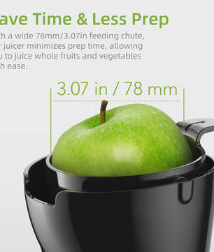 BioloMix Slowjuicer met 78mm Vulopening - Krachtige 200W Motor, Cold Press Sapcentrifuge voor Hele Vruchten