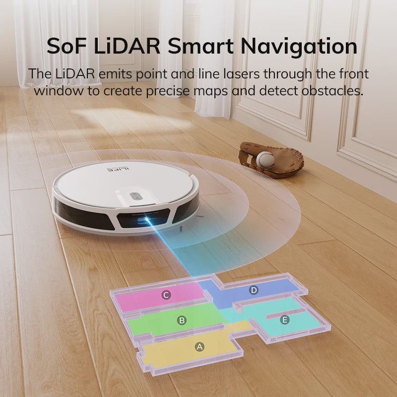 ILIFE V20 Robotstofzuiger: Krachtige 5000Pa zuigkracht, slimme LiDAR navigatie & app bediening