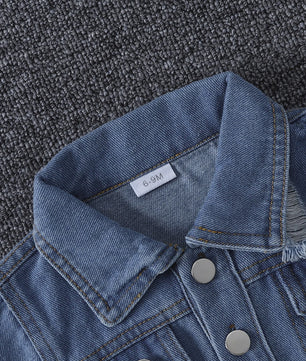 Stoere Denim Set voor Baby Meisjes: Jasje & Jeans met Ripped Look - Lente/Herfst Collectie