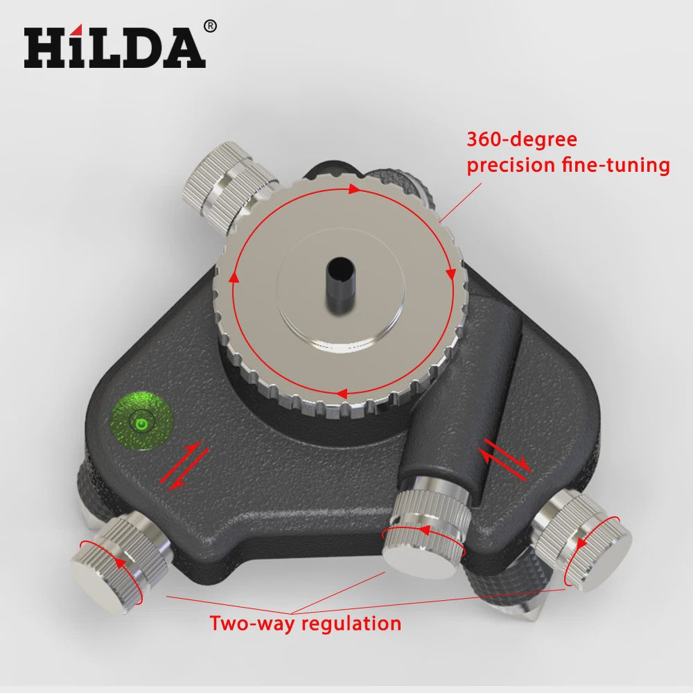 HILDA 360° Precisie Roterende Laser Level Basis met 1/4" & 5/8" Schroefdraad