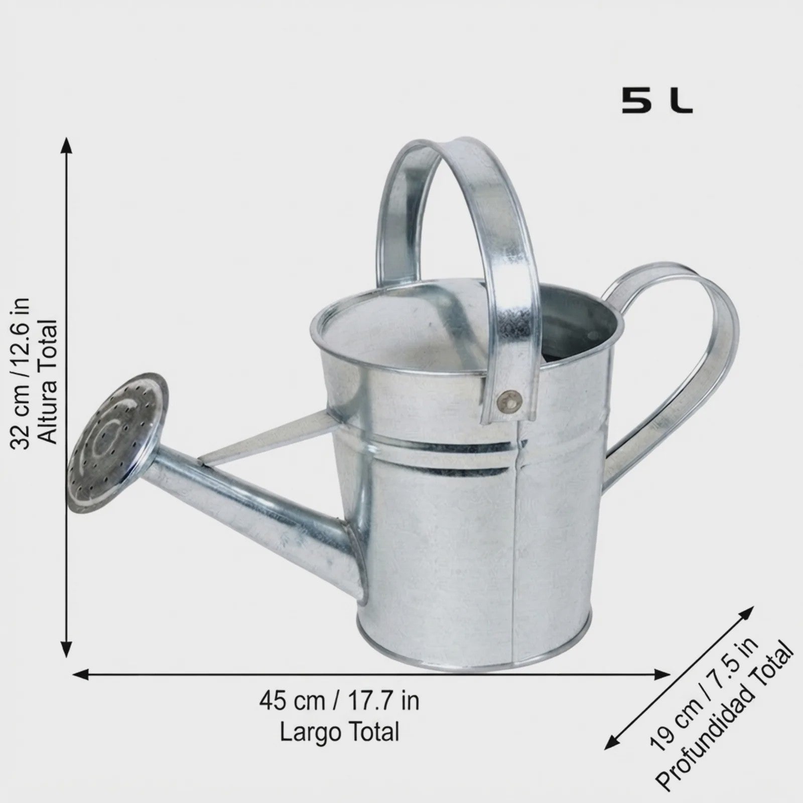 Vintage Gietijzeren Gieter - 2.3L & 5L - Roestvrij & Stijlvol voor Binnen & Buiten Tuinplanten