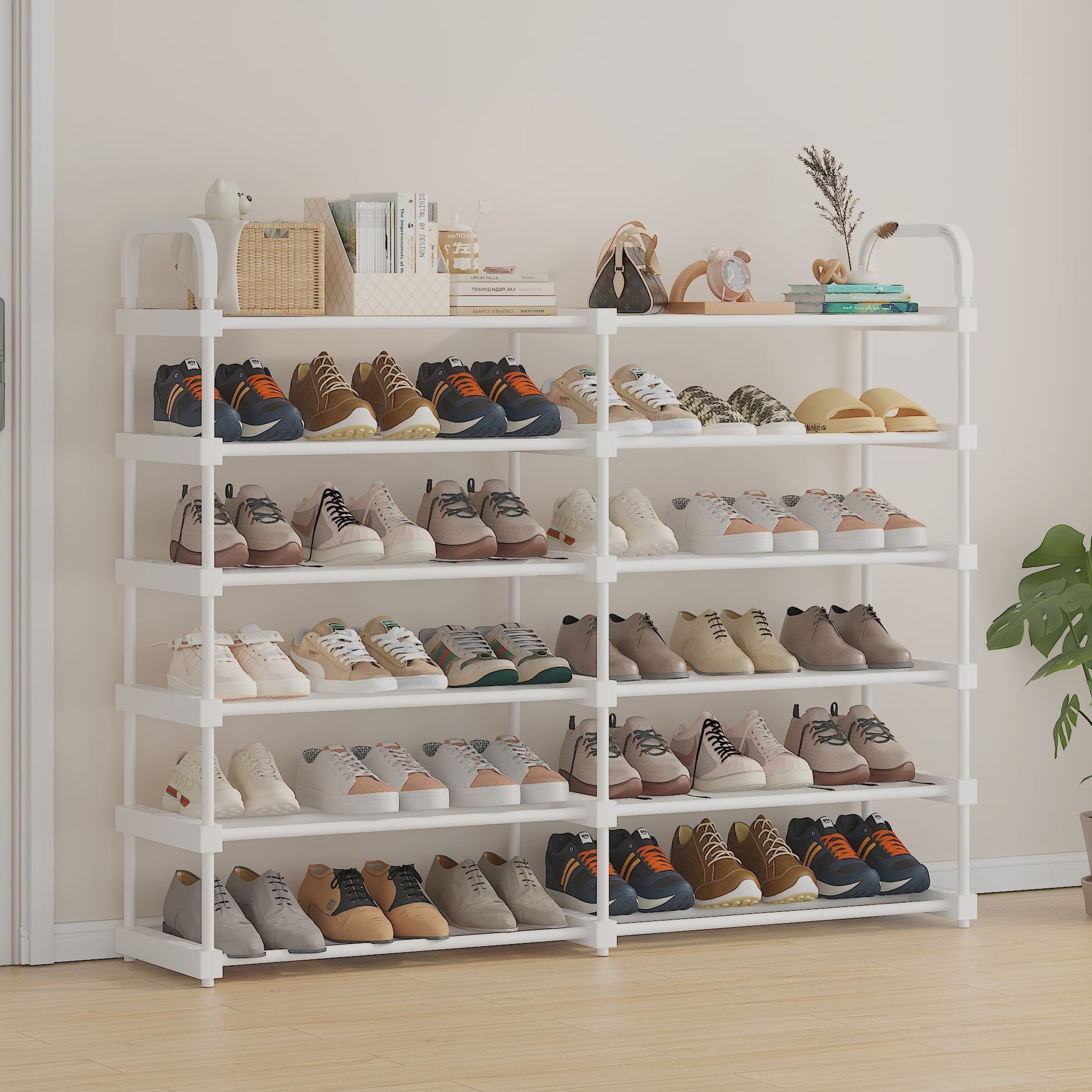 Stapelbare Schoenenkast Organizer - 4 tot 7 Lagen, Wit