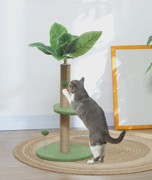 Kattenboom 83 cm met Krabpaal, Speelballetjes en Pluche Platformen