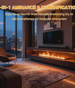 Elektrische Sfeervuur met Waterdamp en LED Vlammen - Smart Home Decoratie
