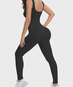 Naadloze Ribbed Jumpsuit voor Dames - Perfect voor Yoga & Workout