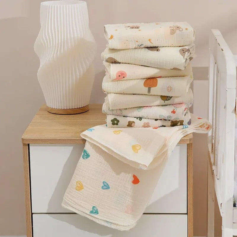 Zachte Muslin Swaddle Deken voor Baby's - Katoen, 80x80cm, met schattige prints