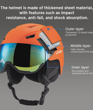 LIXADA Skihelm en Snowboardhelm met Geïntegreerd Vizier voor Dames en Heren
