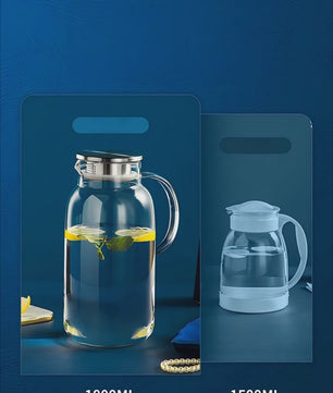 Glazen Waterkan 2.5L met Deksel - Hittebestendig Borosilicaatglas