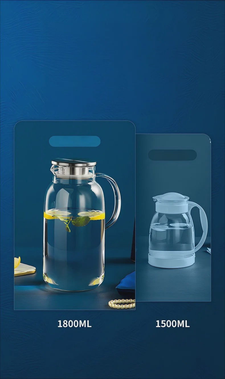 Glazen Waterkan 2.5L met Deksel - Hittebestendig Borosilicaatglas