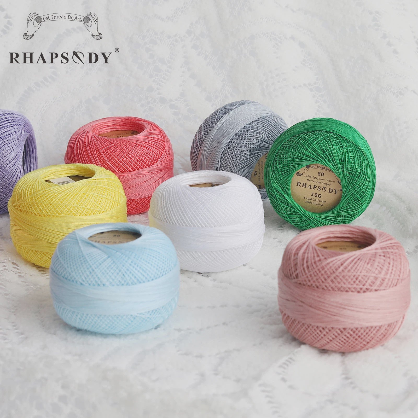 Rhapsody Garen Maat 80 - 100% Egyptisch Katoen voor Haken, Breien & Macramé - 31 Kleuren