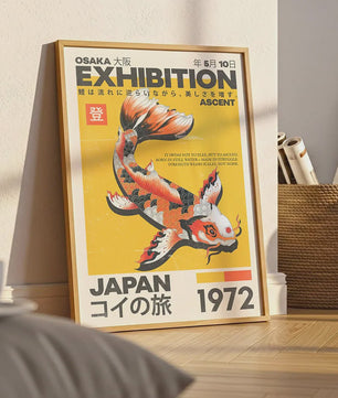 Japanse Koi Vis & Okinawa Vintage Poster - Japandi Wanddecoratie