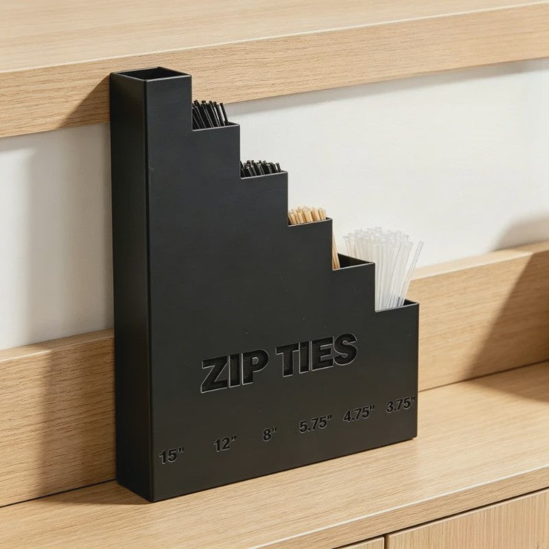 3D Geprinte Wandhouder Organizer voor Kabelbinders - Zware Kwaliteit voor Garage & Werkplaats