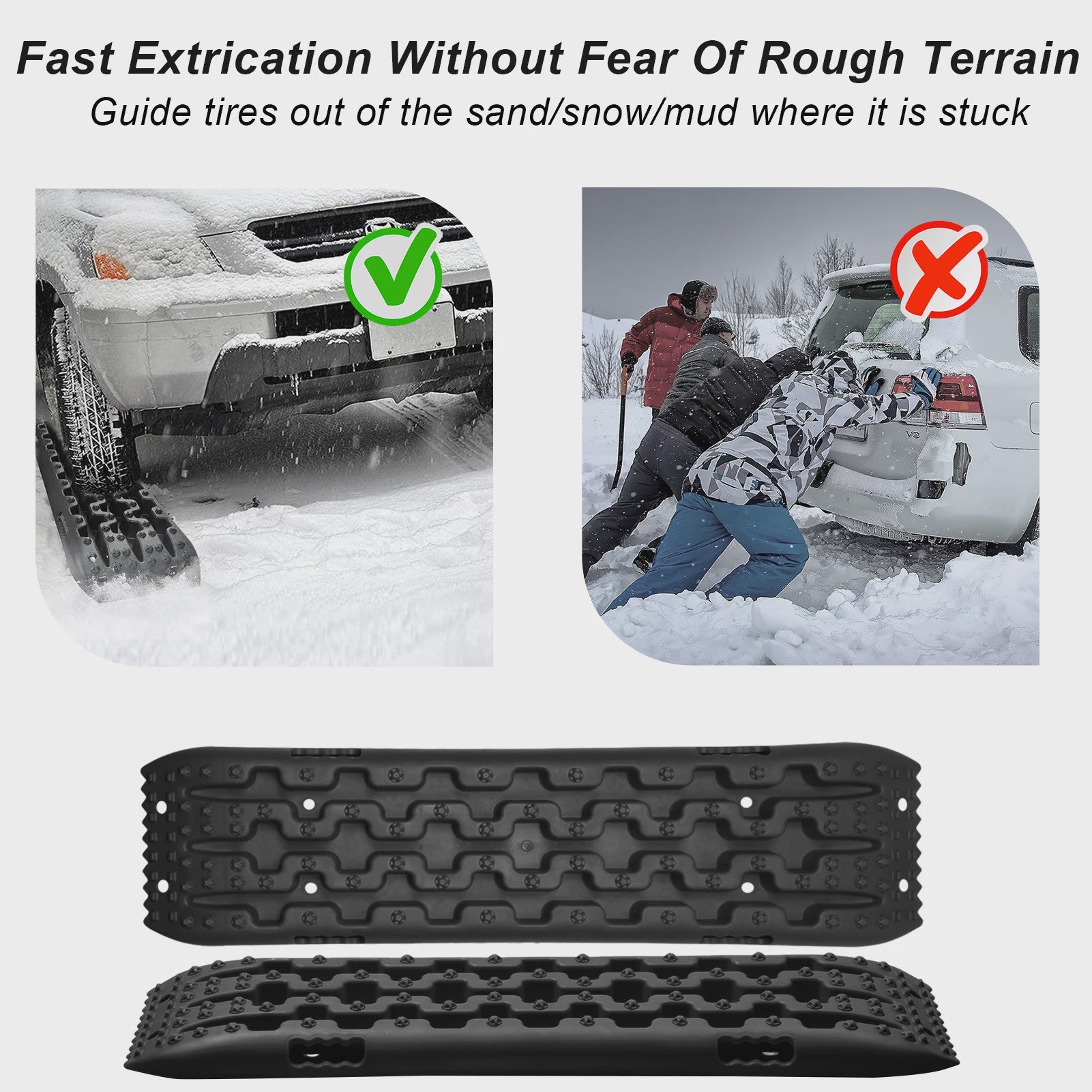 Tractieborden Set (2 stuks) - Offroad Hulp voor Sneeuw, Modder en Zand