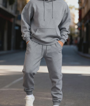 Unisex Fleece Hoodie Set - Casual Sportkleding voor Heren & Dames