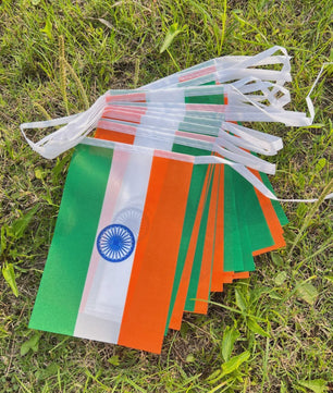 Vlaggenlijn India - 20 Stuks Vlaggetjes 14x21cm - Feestelijke Decoratie