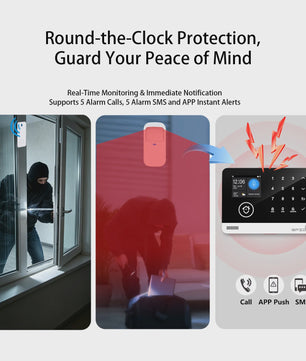 Slim Home Alarm Systeem met WiFi/GSM, Tuya App & 120dB Sirene