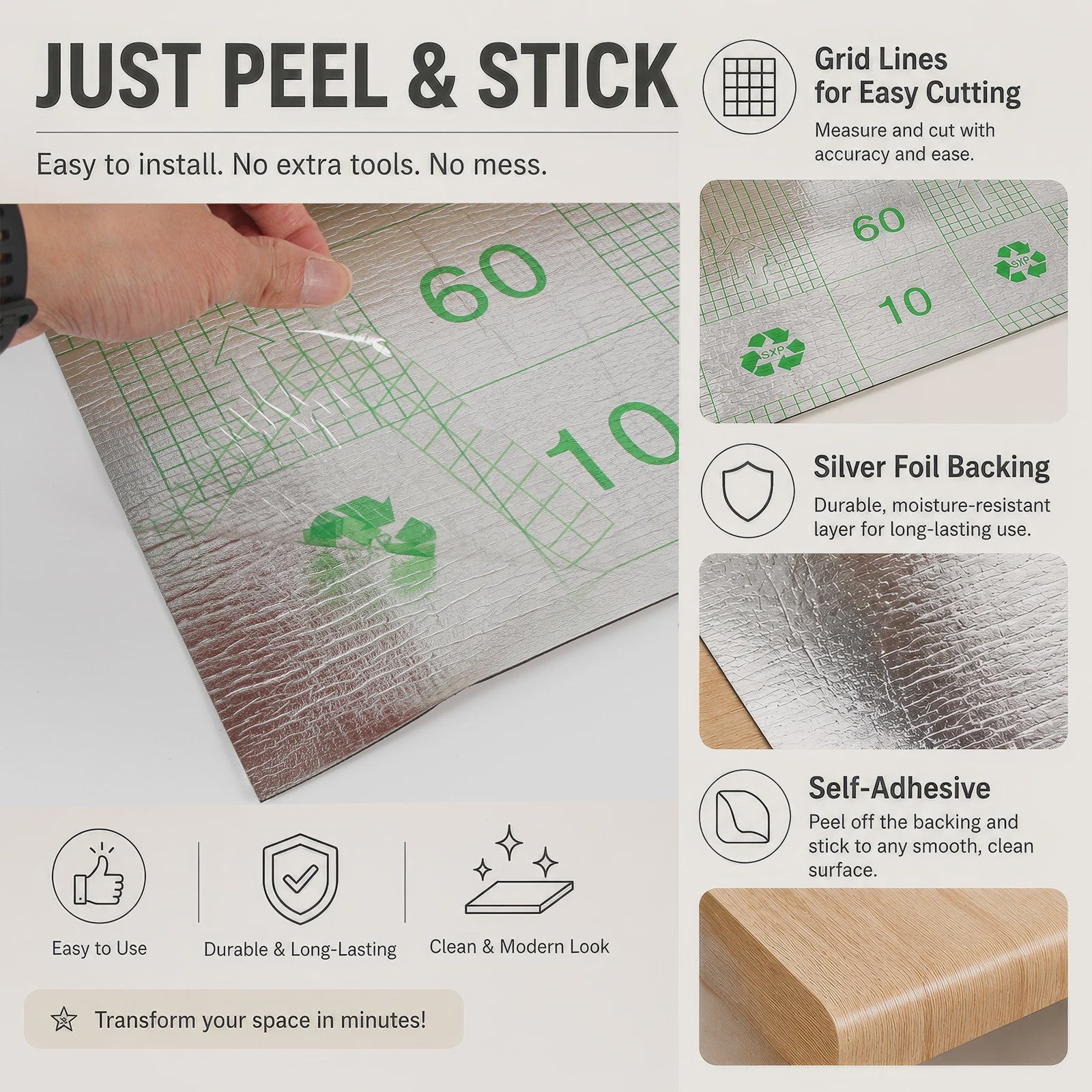 Oak Bruin Vinyl Wrap met Houtnerf Effect - Zelfklevend Behang voor Meubels & Muren (40x300cm)