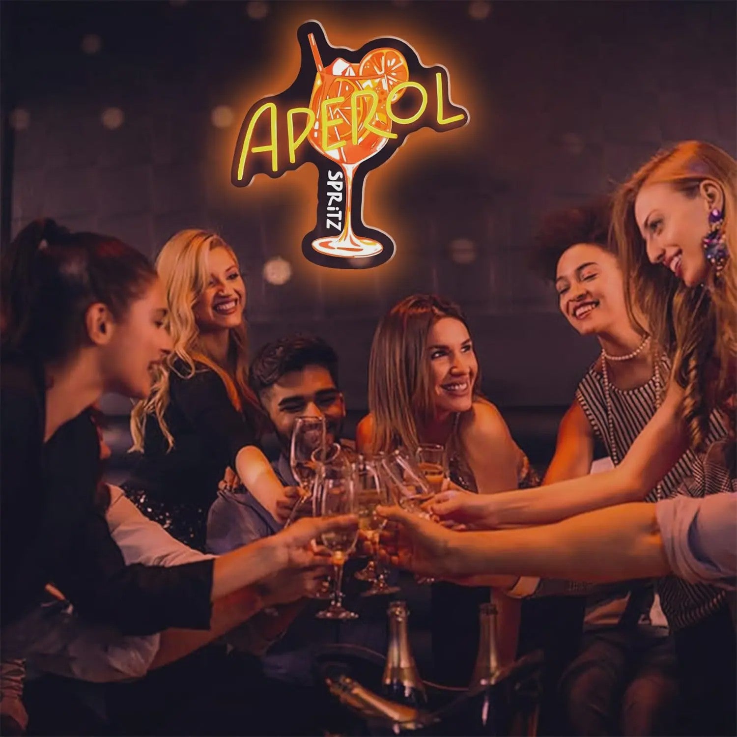 Aperol Spritz Neon Sign LED Cocktail Neon Light for Home Bar Man Cave Kitchen Party Decor Spritz Lover Gift USB Powered Dimmable