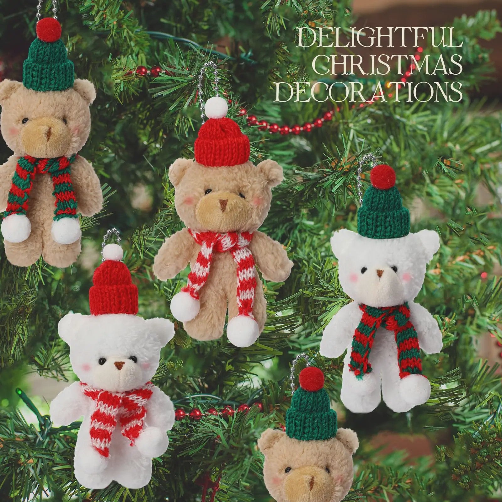Schattige Kerst Knuffel Beer - Mini Pluche Beertjes Decoratie & Cadeau