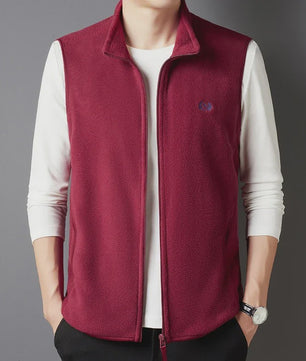 Herfst/Winter Fleece Vest Heren - Casual & Modieus met Geborduurd Detail