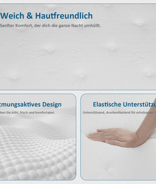 Pocketvering Matras 180x200x25cm H3 - 7 Zones met Traagschuim & Orthopedische Steun