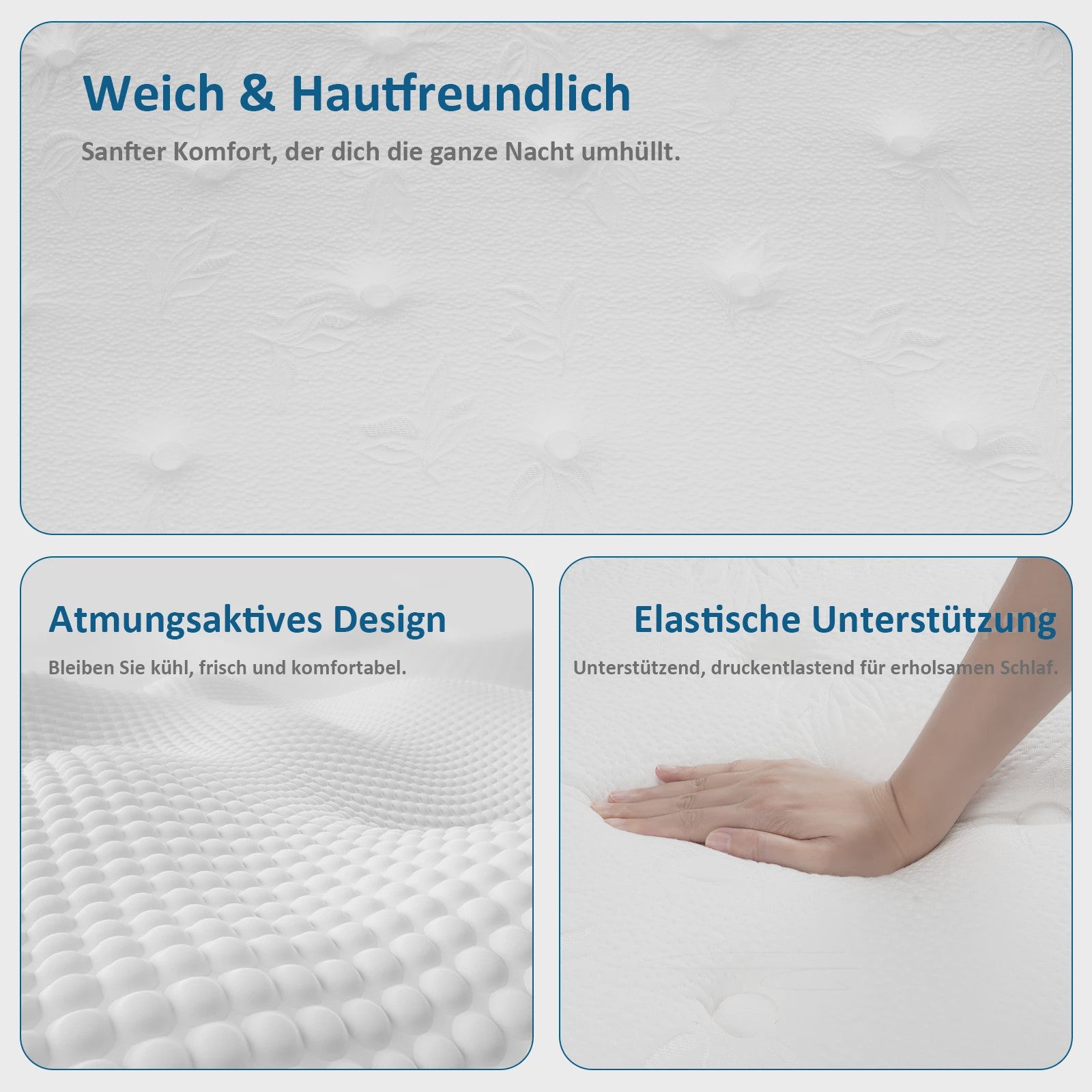 Pocketvering Matras 180x200x25cm H3 - 7 Zones met Traagschuim & Orthopedische Steun
