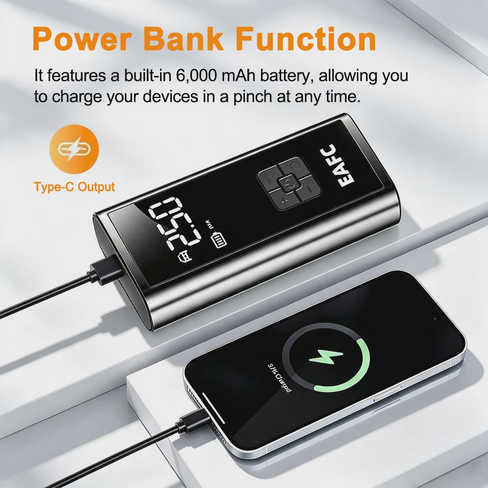 Draadloze Digitale Bandenpomp 4000mAh - Auto, Motor, Fiets & Ballen - Met LED & SOS Functie