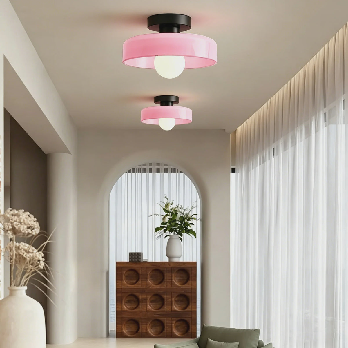 Nordic Vintage Glazen Plafondlamp / Wandlamp 25cm - Stijlvolle Verlichting voor Hal, Woonkamer & Slaapkamer