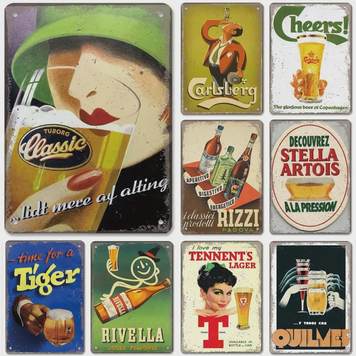 Retro Metal Bier Merk Poster - Decoratie voor Man Cave, Bar & Club