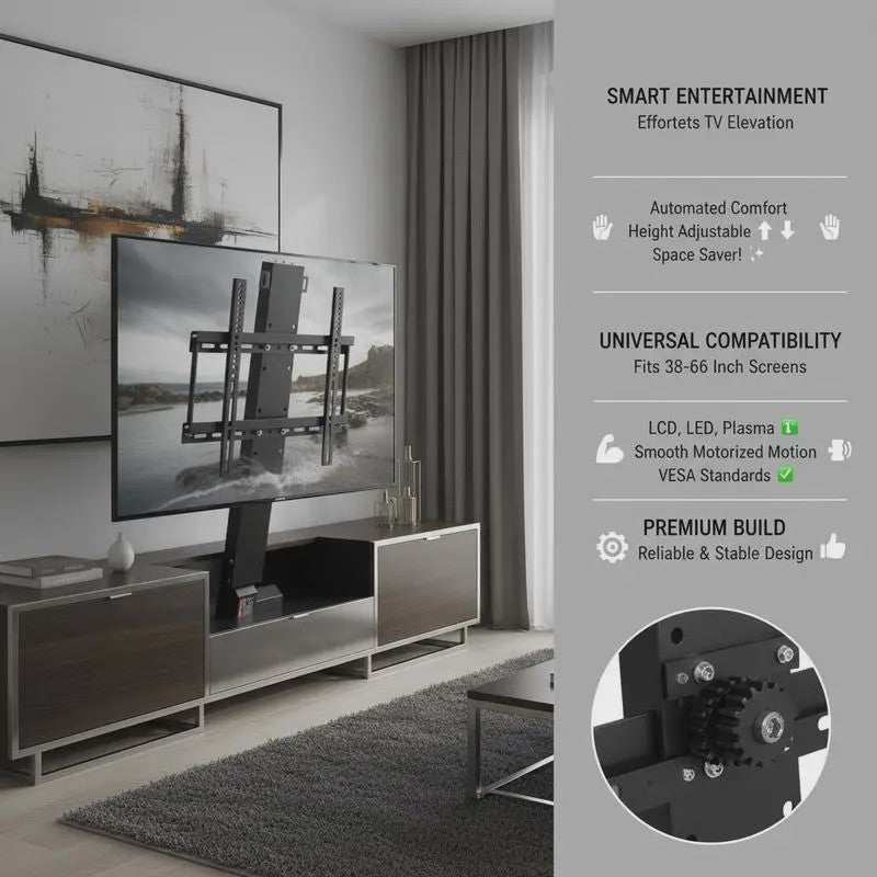 Automatische TV Lift Standaard - In Hoogte Verstelbaar (97.4-167.4 cm), Max. 60 kg