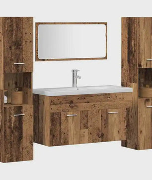 Complete Hout-look Badkamermeubelset voor Moderne Badkamers