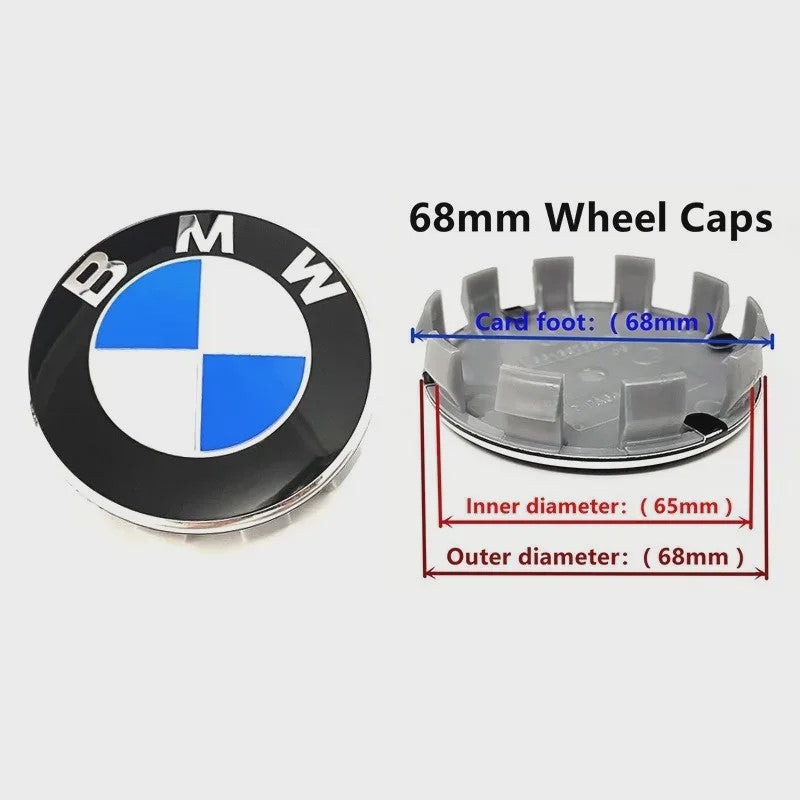 Set van 7 BMW 3D Logo Wielnaafdoppen - Universeel compatibel met diverse BMW modellen