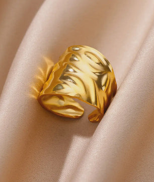 Gouden Ringen Dames - Roestvrij Staal Chunky Open Ringen Vintage Geometrisch Design