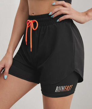 Dames High Waist Yoga Shorts met Ingebouwde Legging - Comfort & Stijl voor Sport
