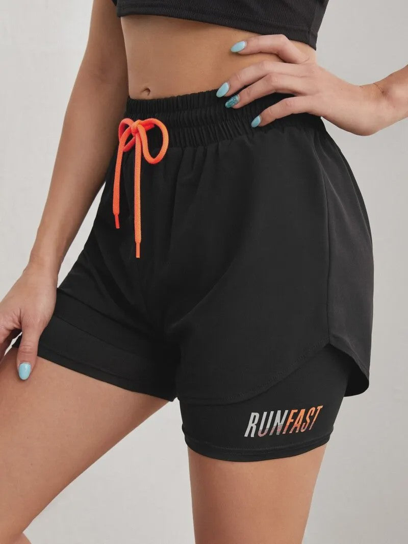 Dames High Waist Yoga Shorts met Ingebouwde Legging - Comfort & Stijl voor Sport