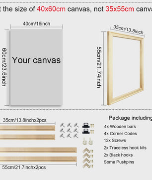 Houten Canvas Frame 35x55cm & 40x60cm - Perfect voor Schilderen & Posters