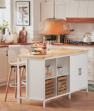 SoBuy Keuken Eiland met Opbergruimte, Buffetkast en Bartafel - 170cm Breed