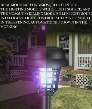 Solar Muggenvanger & Insectendoder Lamp - Waterdicht voor Tuin, Terras & Buiten