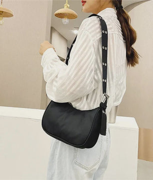 Casual Shoulder Bags For Women Black Waterproof Nylon Crossbody Bag Cool Girls Underarm Handbag Purse